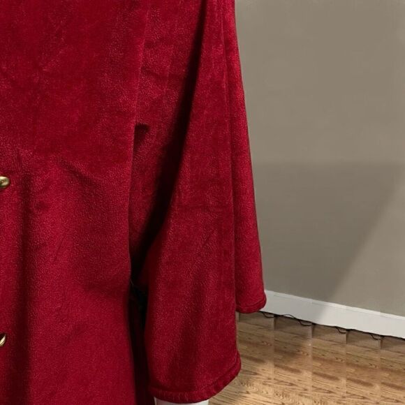 Vassarette Vintage Dark Red Velour Half Button Down Robe Sz M - Picture 6 of 13